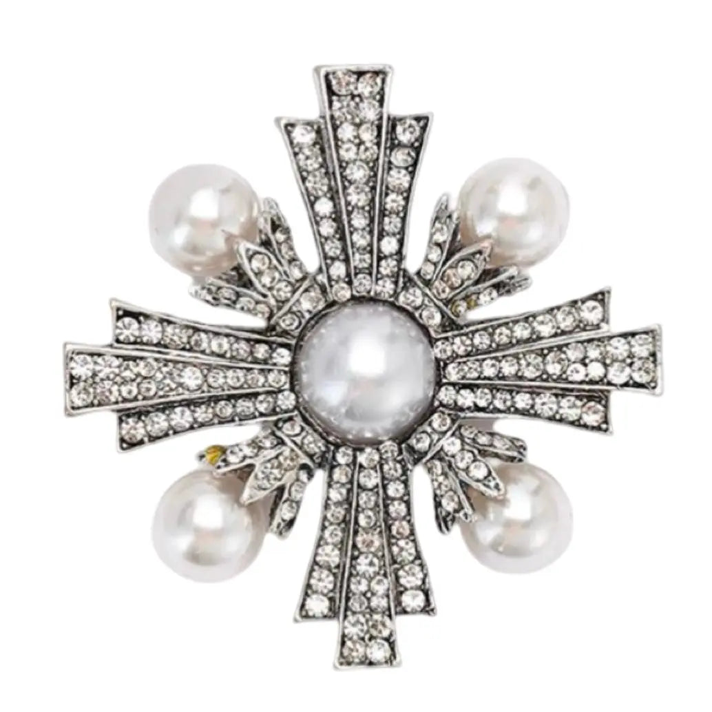 Brooch - Victoria Cross Pearl & Siver