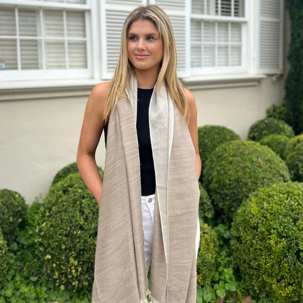 Scarf - Cashmere/ Mulberry Silk Scarf - Ultimate Grey/Mist - Image 1