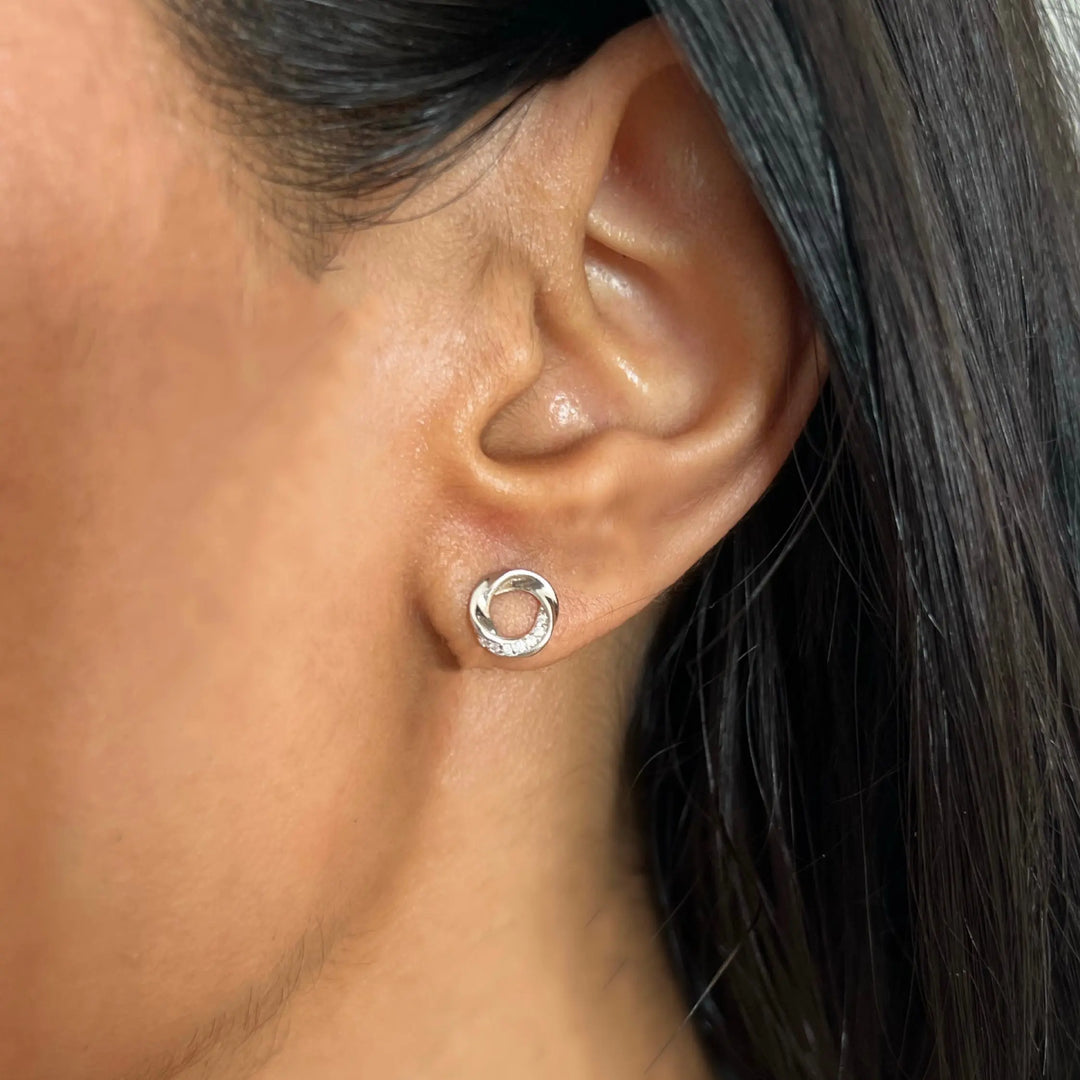 Soleil Sterling silver and zirconia studs - Image 1