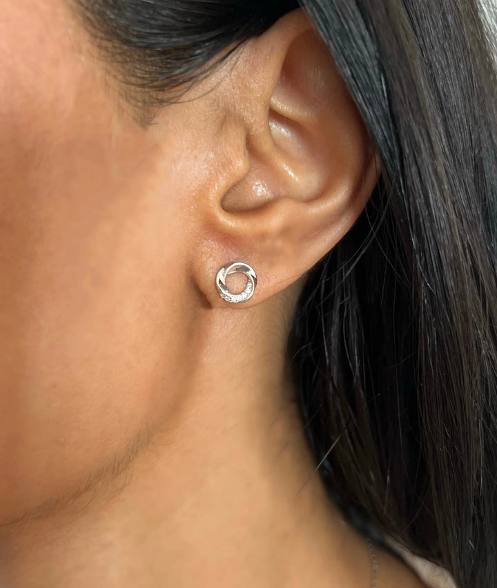 WS Soleil Sterling silver and zirconia studs