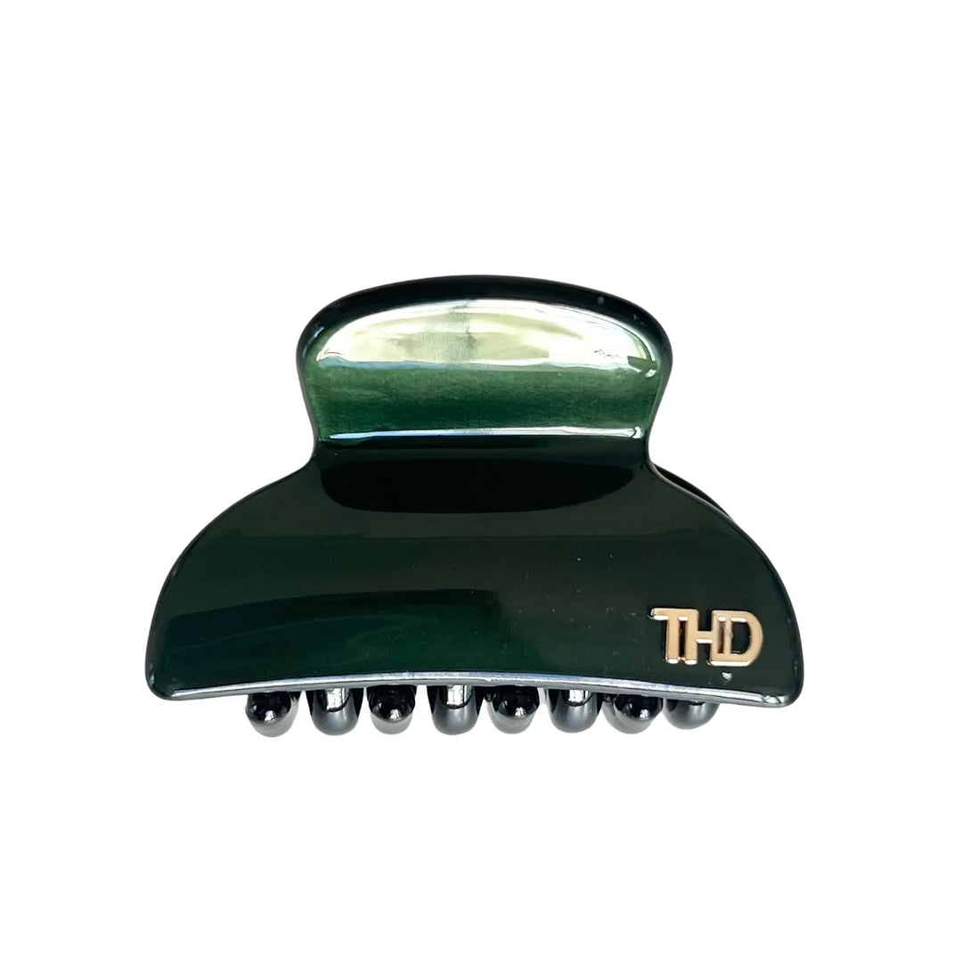Acetate Small Hair Claw & Crystals –  Bistro Green