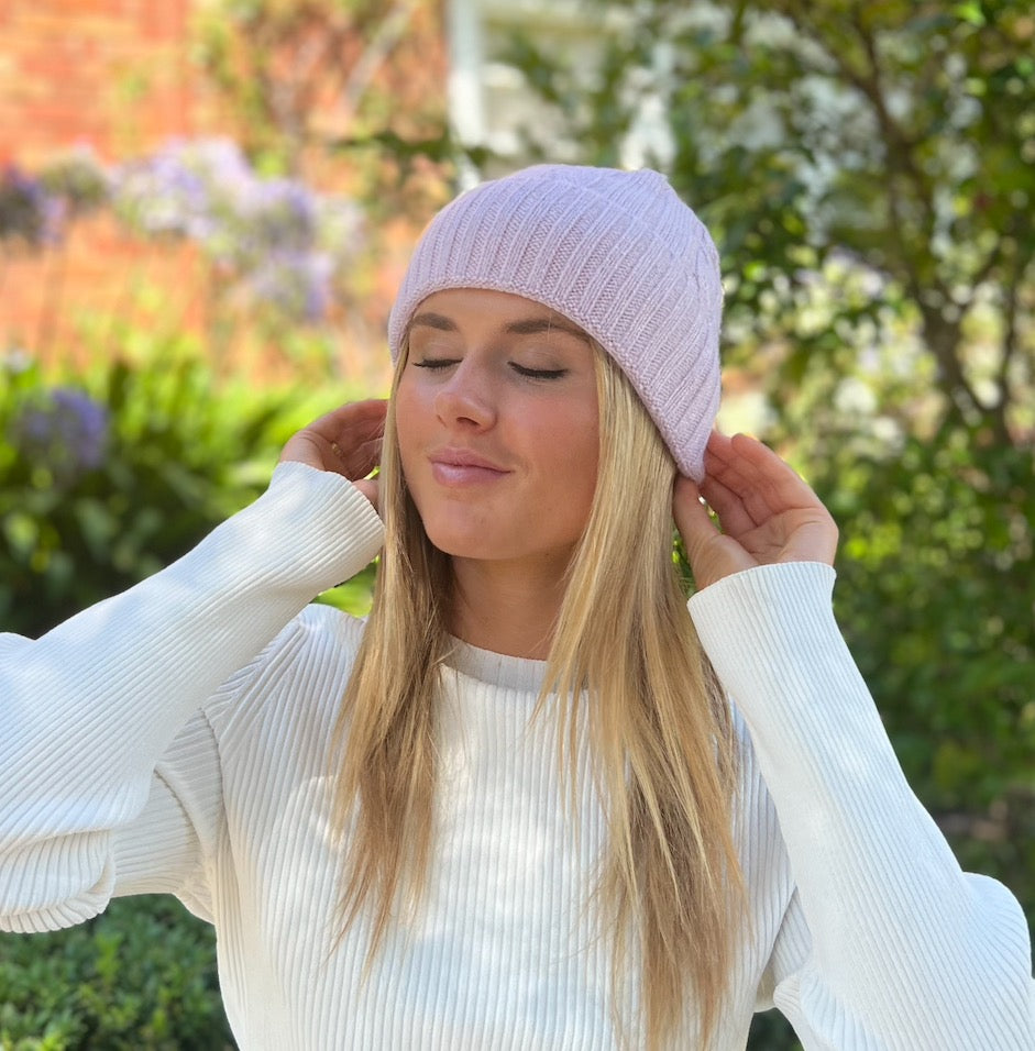 WS Cable Beanie - Purple
