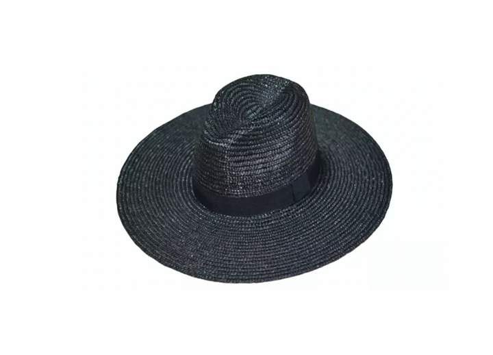 WS - 100% Wheat Straw Ultrawide brim Panama in Black  Straw Tania Hird Designs
