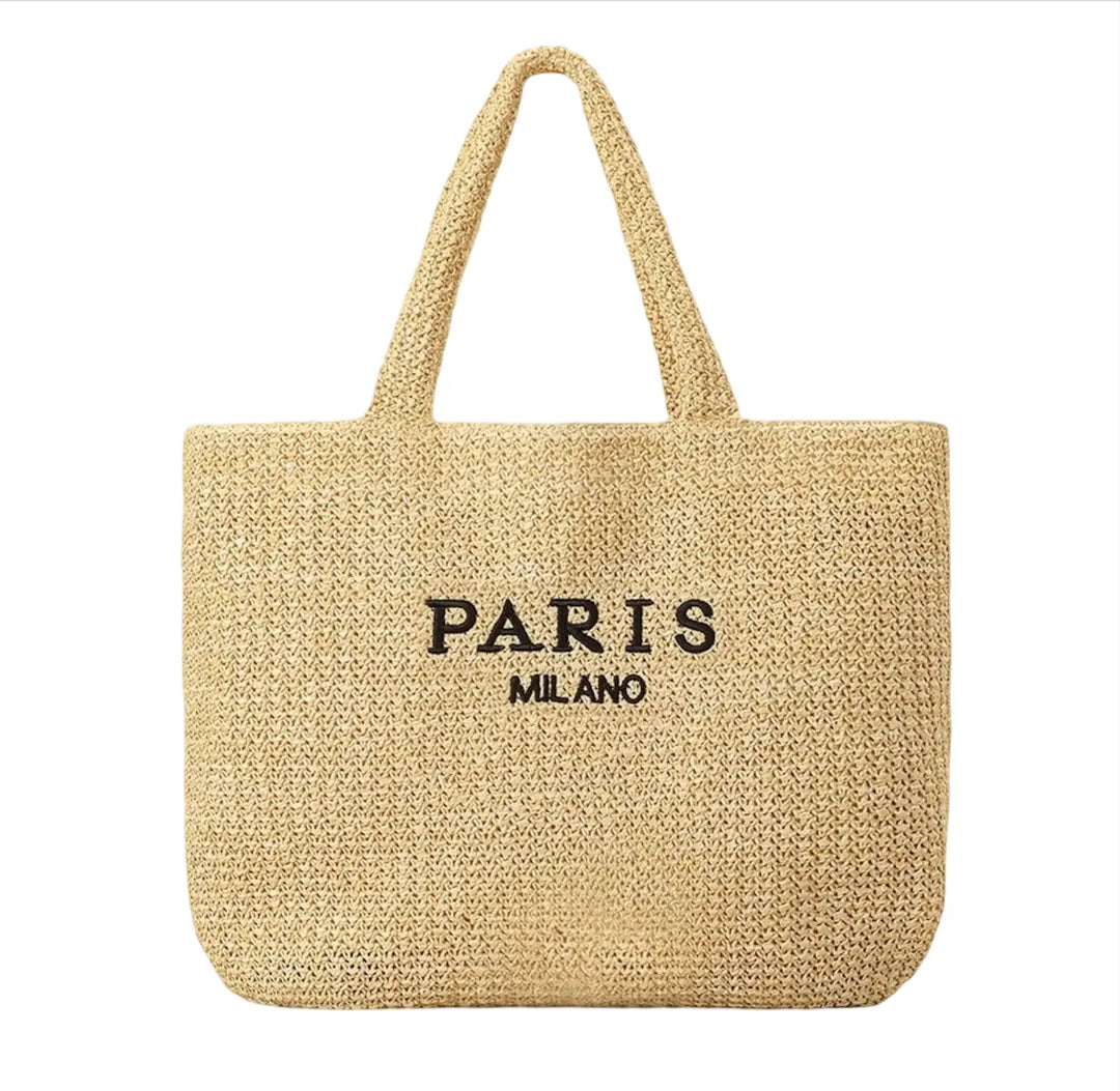 WS Paris Milano Straw Tote Bag