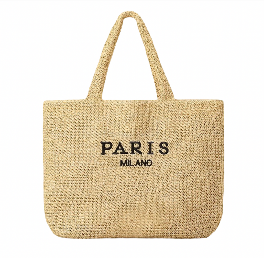 Paris Milano Straw Tote Bag