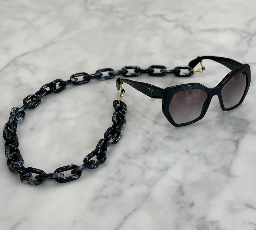 Glasses / Sunglasses Chain oversized retro - Black