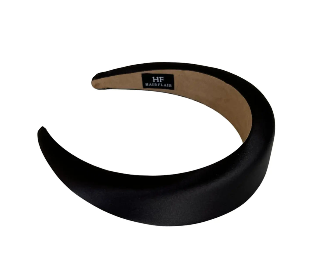 Satin Padded Headband -Black