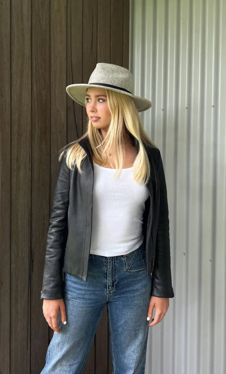 Premium Australian Wool Fedora - Light Grey