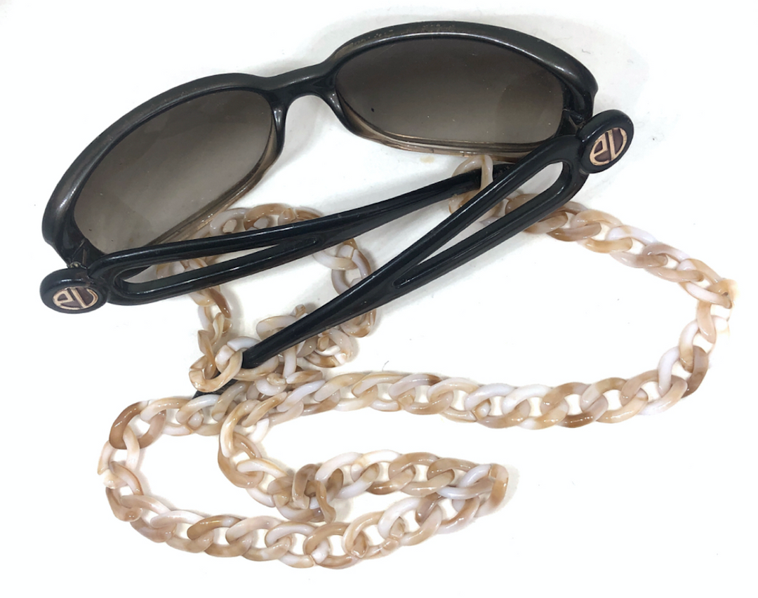 Glasses / Sunglass Chain in Brown and White