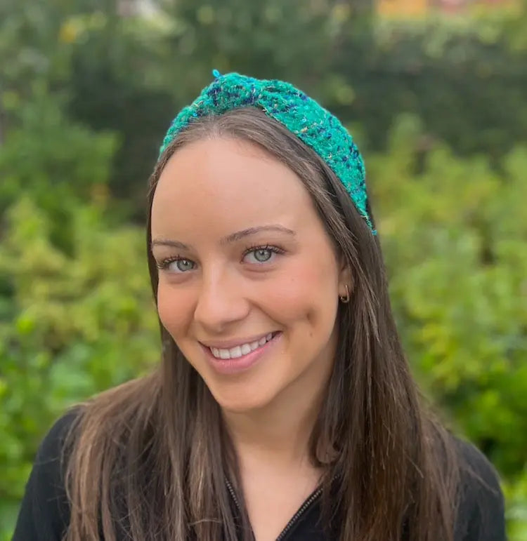 Plaid Knotted Headband in Green