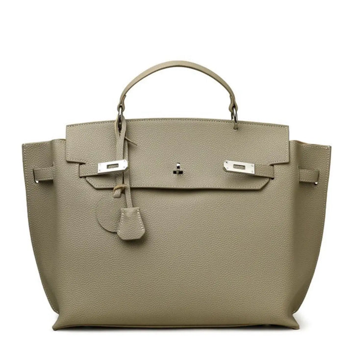 Stella Cowhide Laptop Bag - Taupe