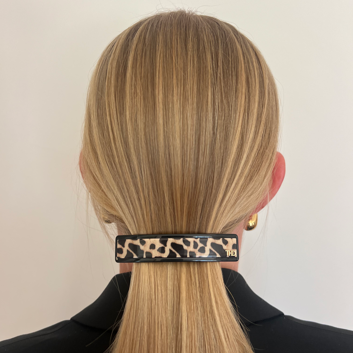 WS Acetate Barette Two Tone - Leopard - Image 1