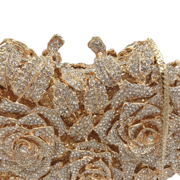 BellaRose diamond Gold Clutch Bag