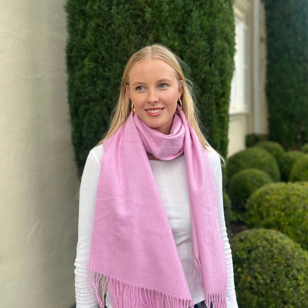WS Premium Virgin 100% Wool Blanket Scarf- Soft Pink