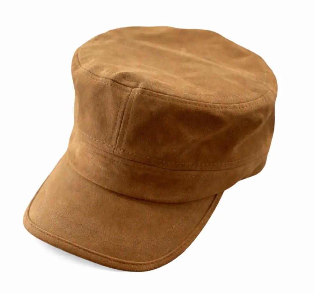 Vegan Suede Cadet Cap M in Camel