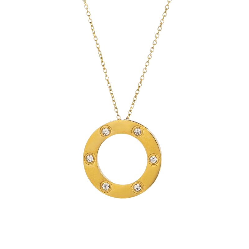 WS Octavia Zirconia Gold necklace
