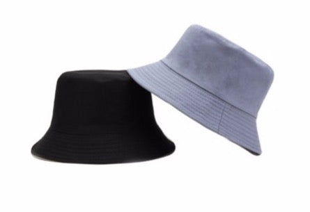 Bucket Hat - reversible- BlueGrey/White