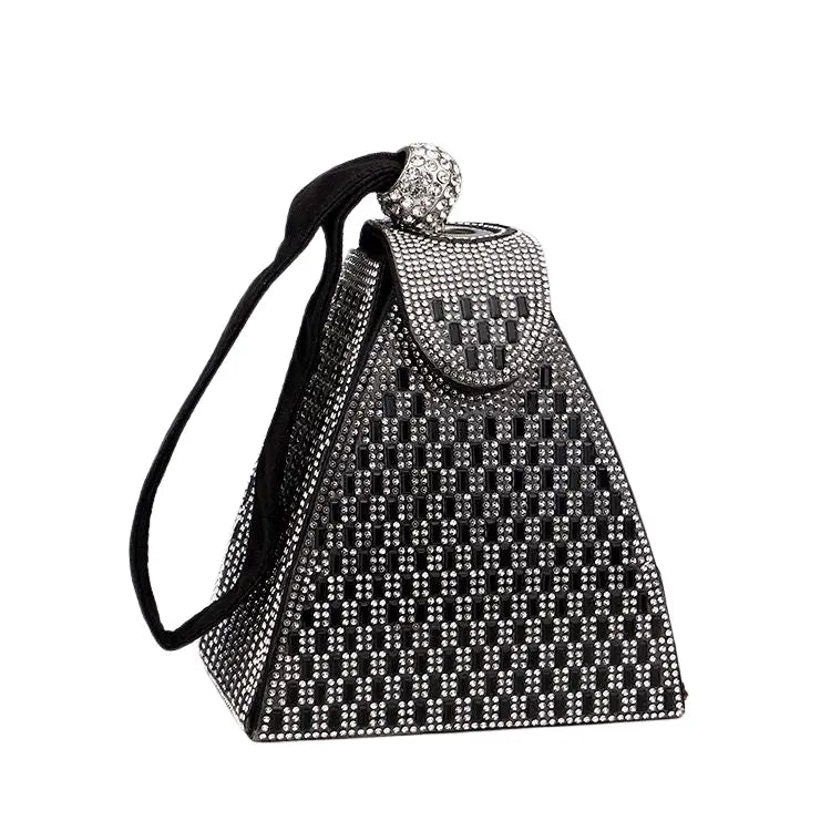 WS Pyramid Clutch Bag in Black