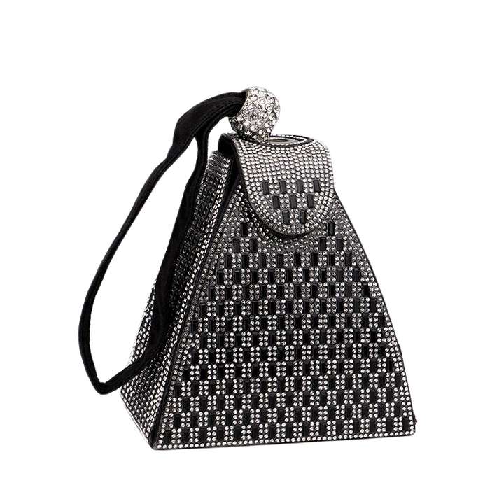 Pyramid Clutch Bag in Black