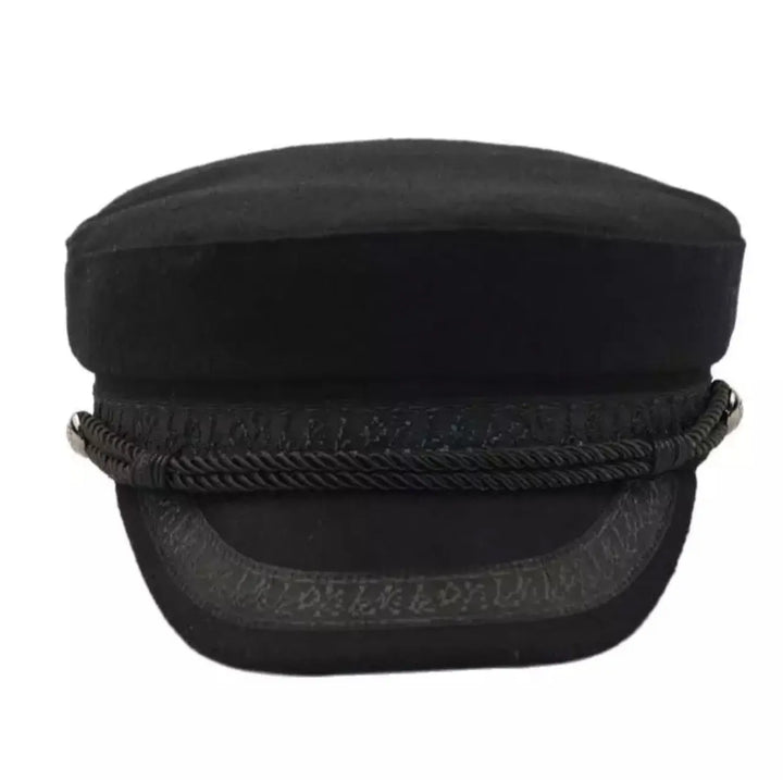 Wool Newsboy Cap - Black