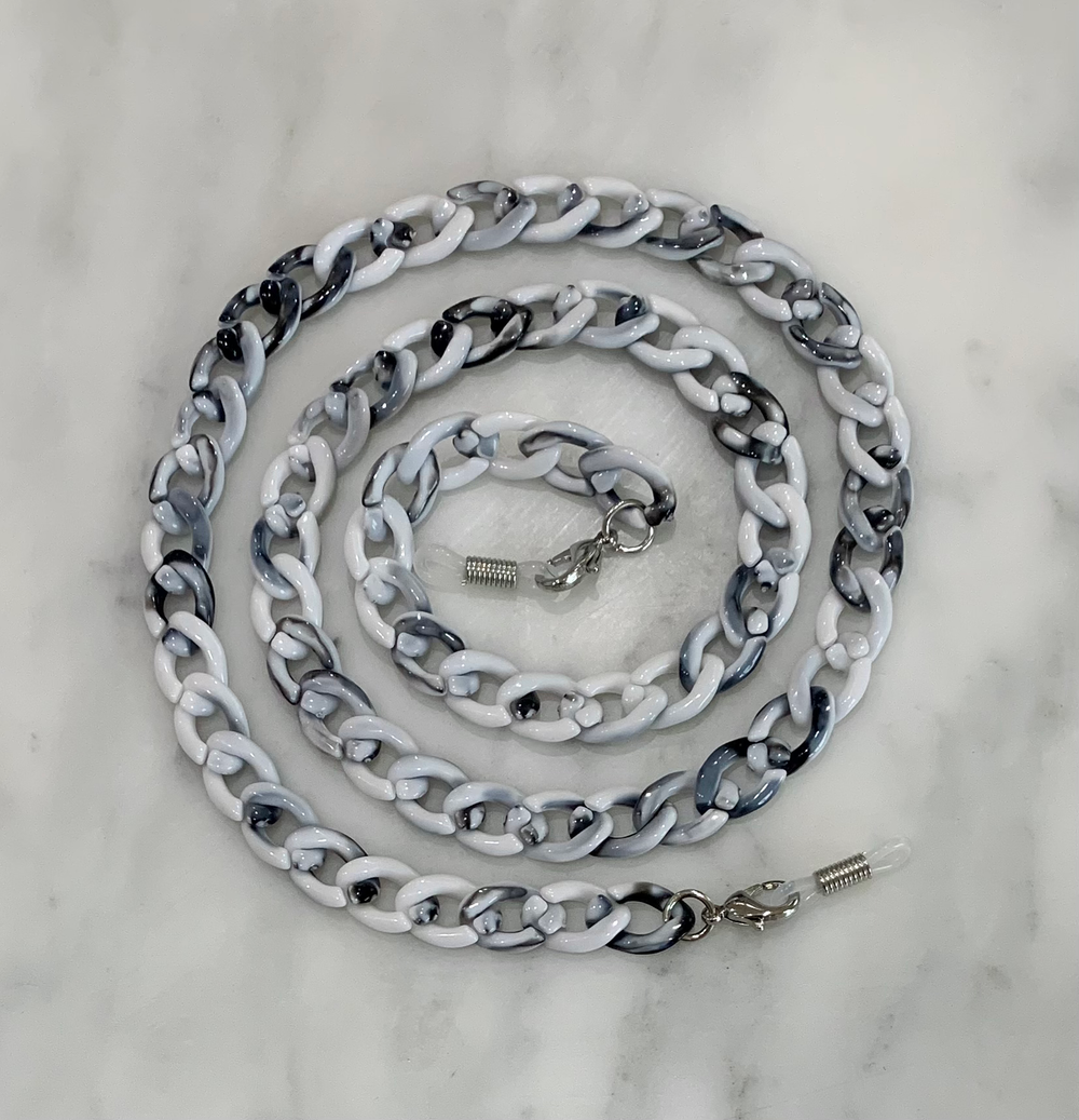 Glasses / Sunglass Chain in Grey and White
