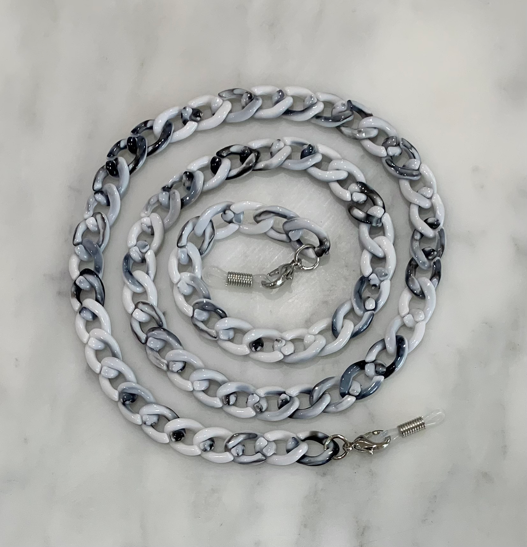 Glasses / Sunglass Chain in Grey and White