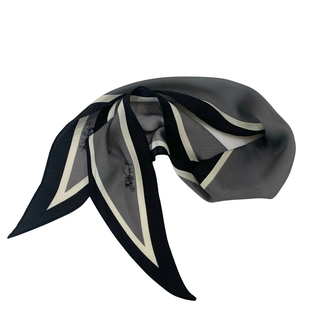 Neckscarf / Hairscarf - Grey and Black