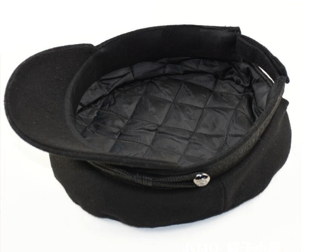 Wool Newsboy Cap - Black