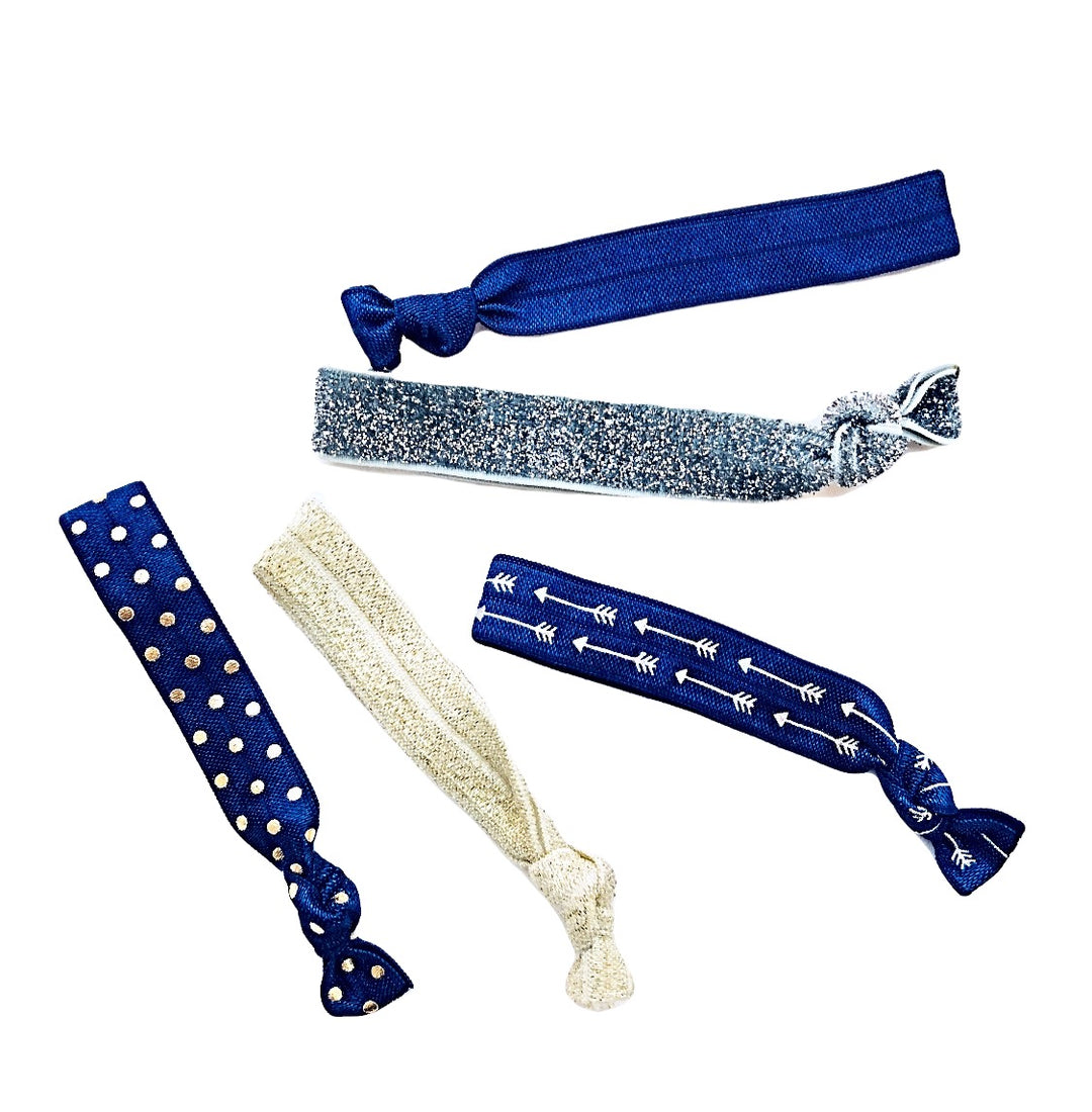 WS - Foil Hair Ties - Navychics and Metallics