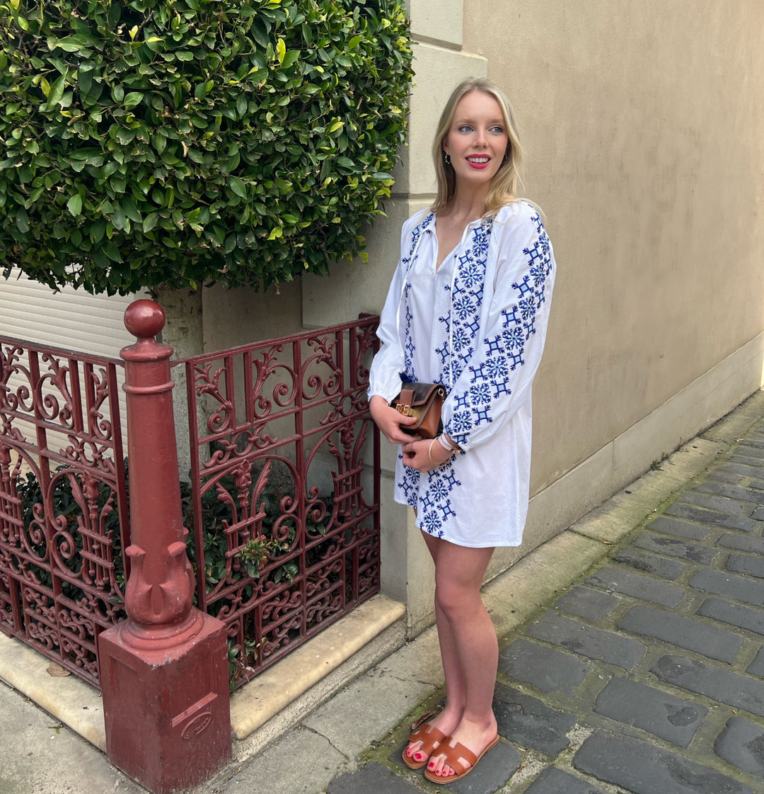 'Ikaria' Dress in Blue - Long