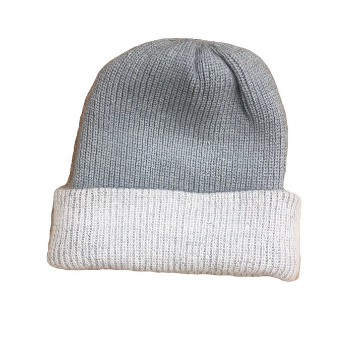 Angora Blend Beanie with SnowFlake- Grey