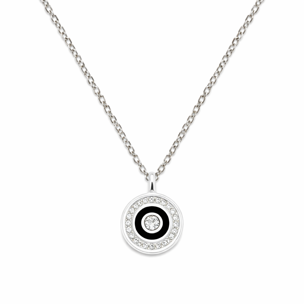 WS Evil Eye Titanium Necklace- Silver