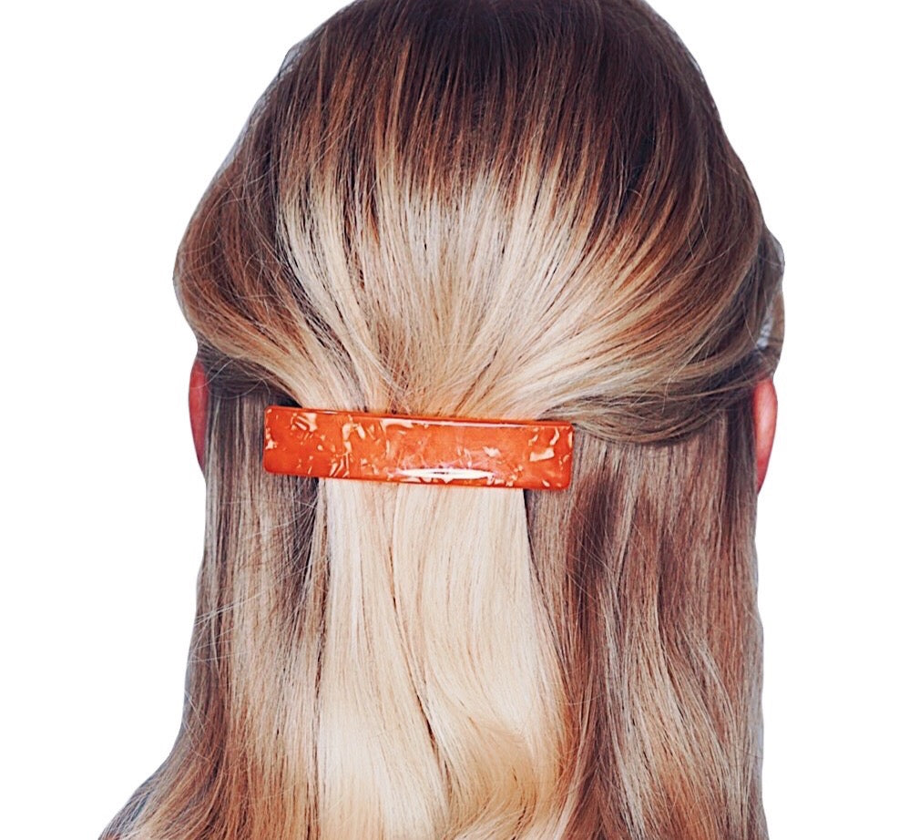 Acetate Barrette - Orange