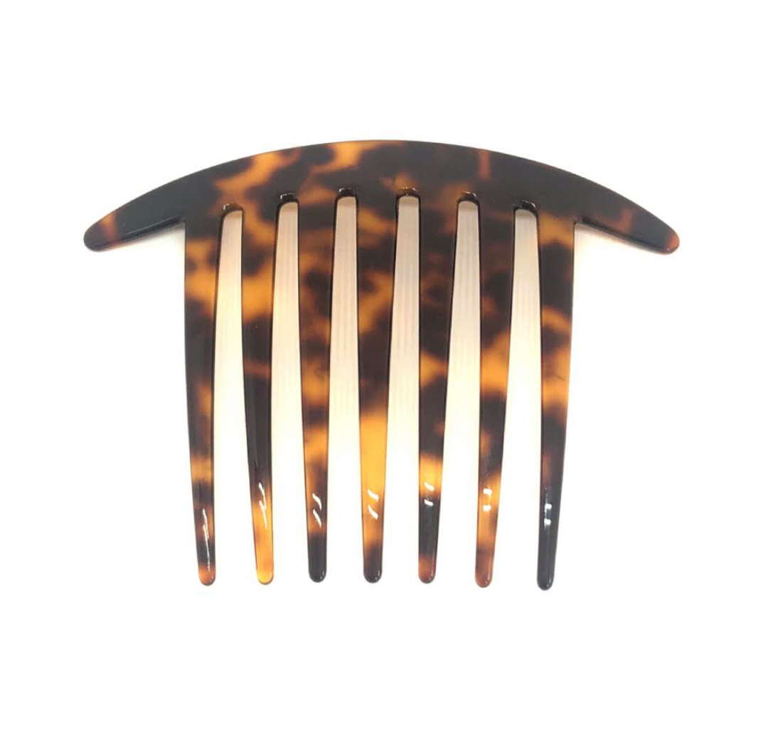 Acetate Pleat Comb in Dark Tortoise
