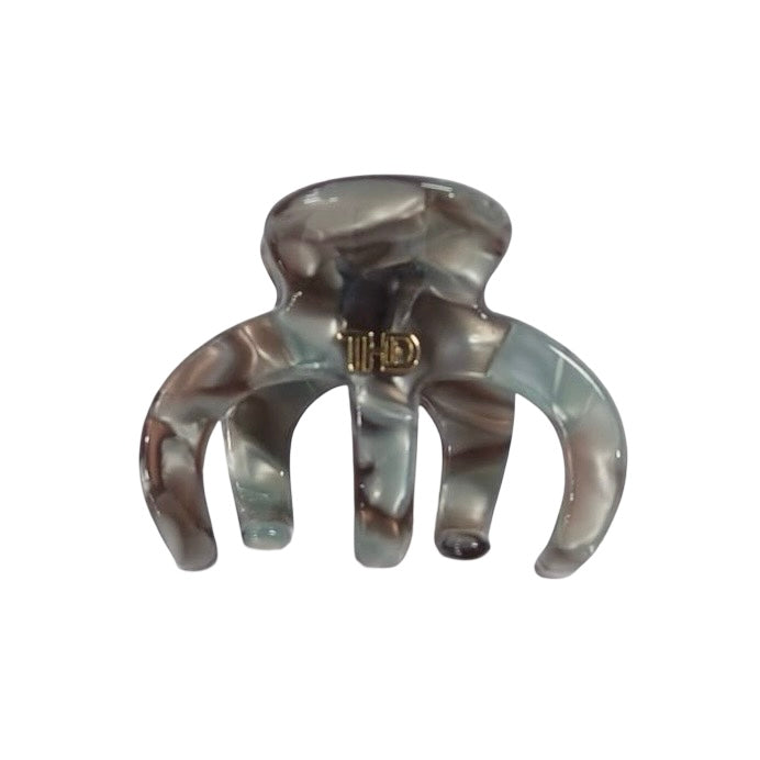 Medium Octopus Hair Claw -  Silver/ Blue Marble