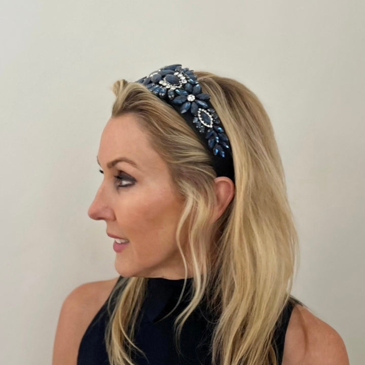 WS Nichola Navy encrusted Headband