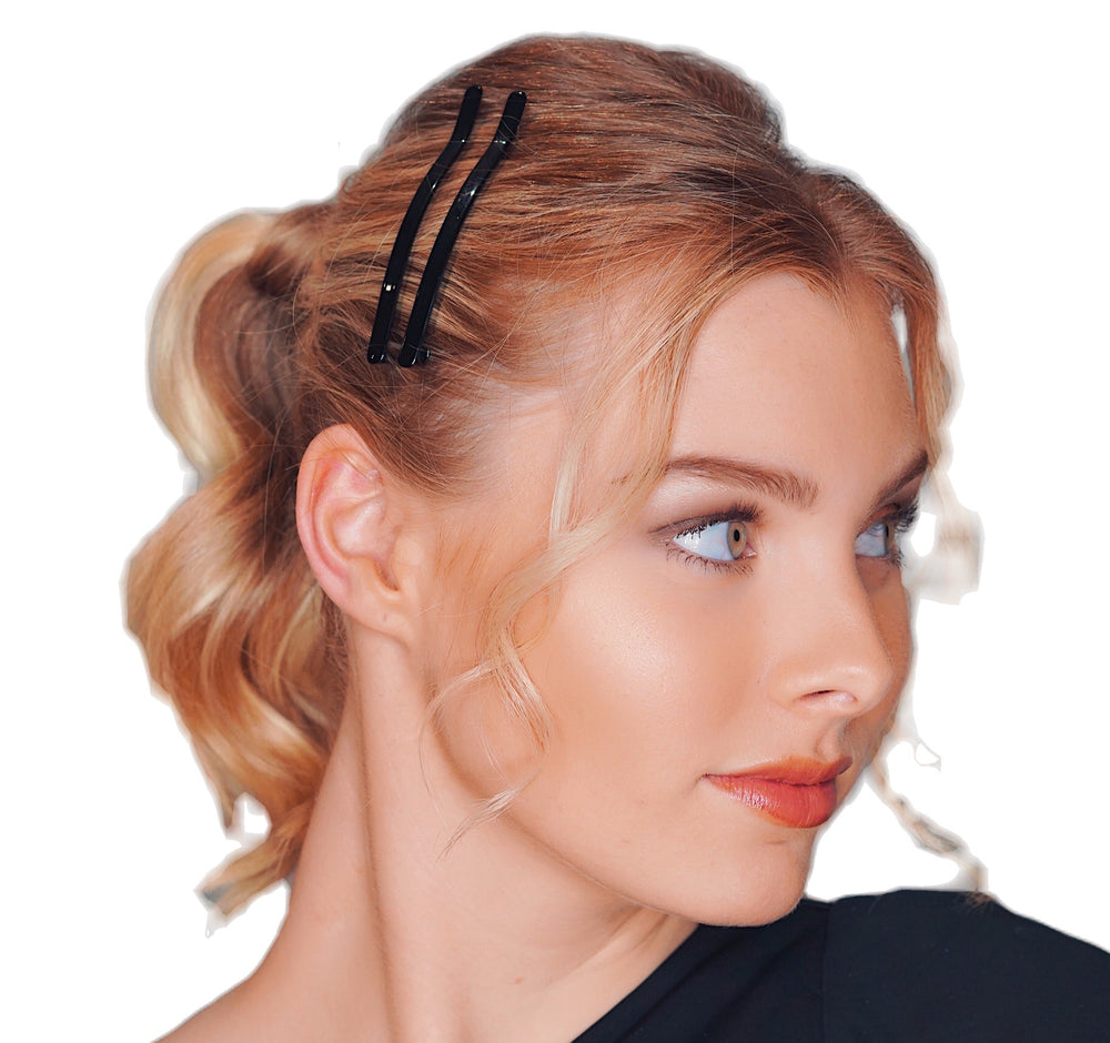Acetate Hairpins -Black Pearl- 2pce