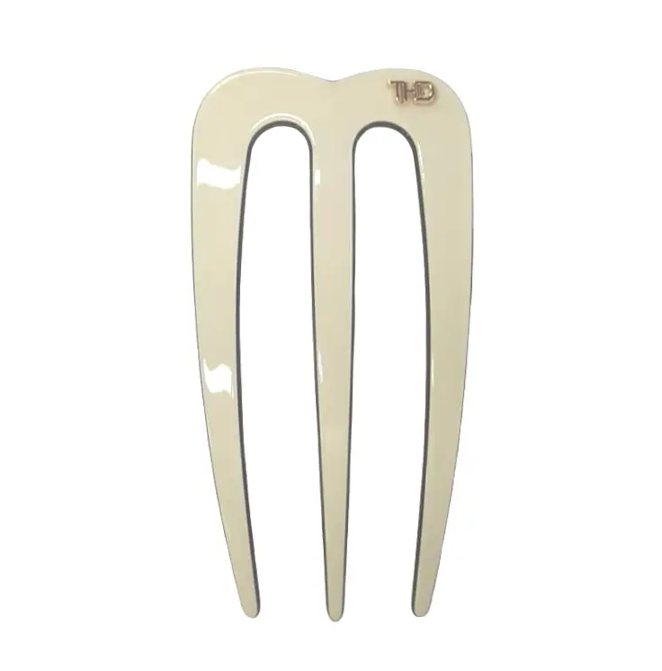 WS- Acetate Chignon/ M Pin - Ivory & BlackTri