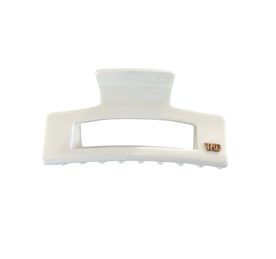 WS - Premium Large Acetate Rectangular Claw Gelato White