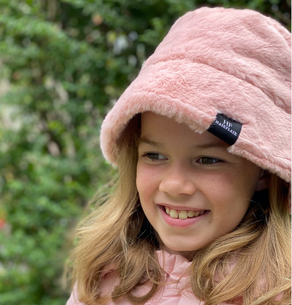 KIDS HAT- Faux Fur - Pink 5-10