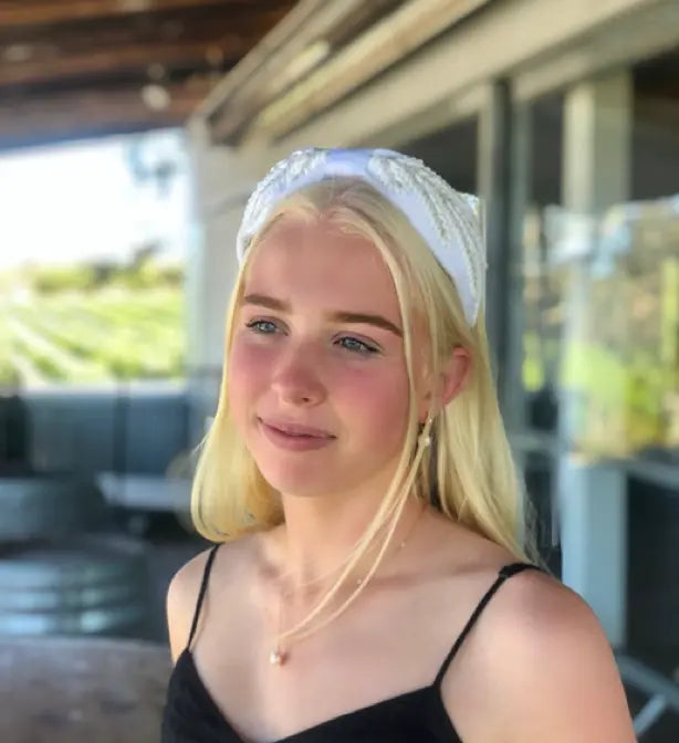 Headband - Charlotte - Handbeaded 100% Linen Structured