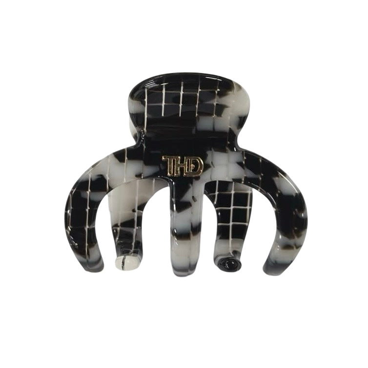Medium Octopus Hair Claw - Black/white monochrome