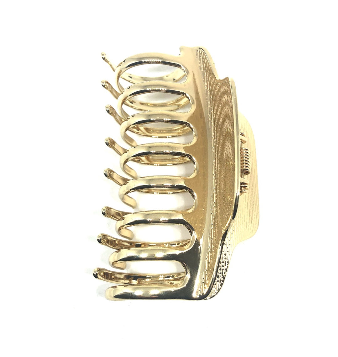 WS - Oversized Metal Hair Claw Clip in Gold 787099021146