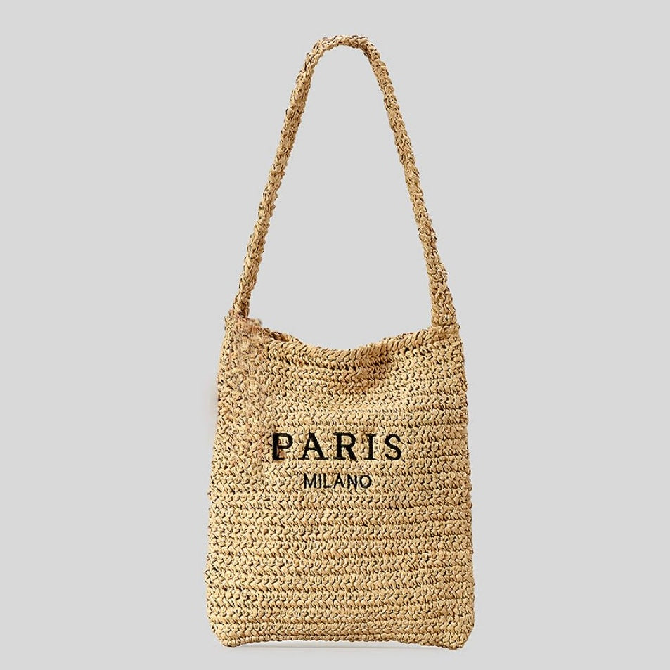 WS Paris Shoulder Bag - Golden straw