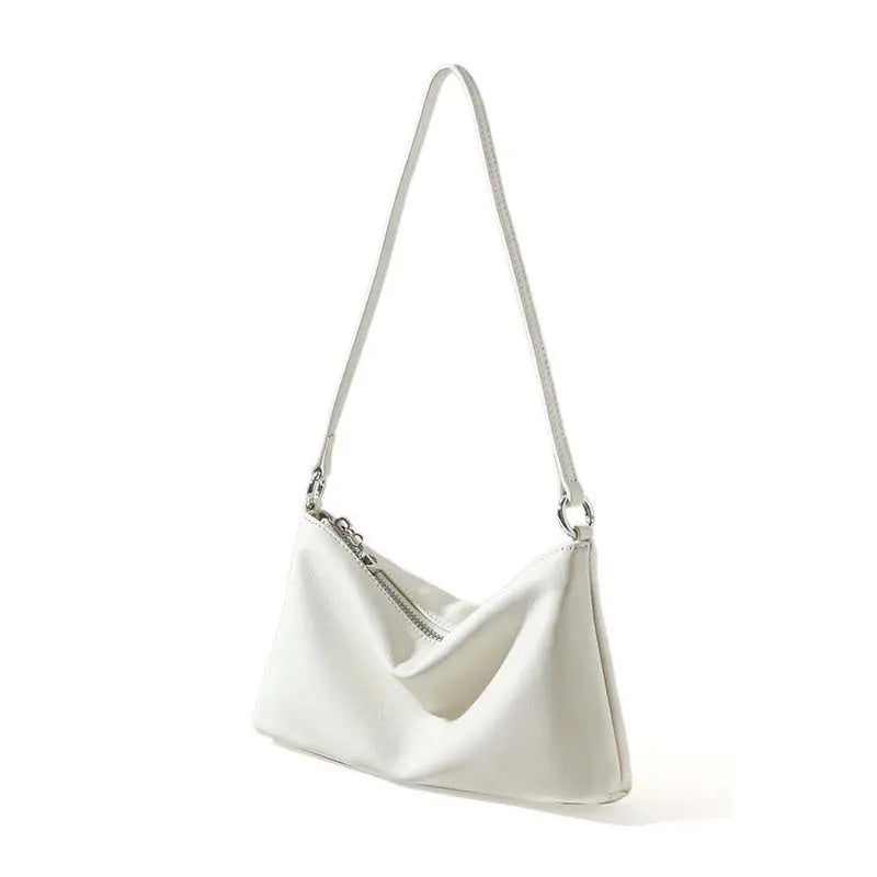 Parisienne cowhide shoulder bag in White
