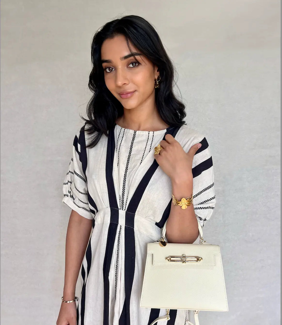 Anna Cowhide Bag - Off white