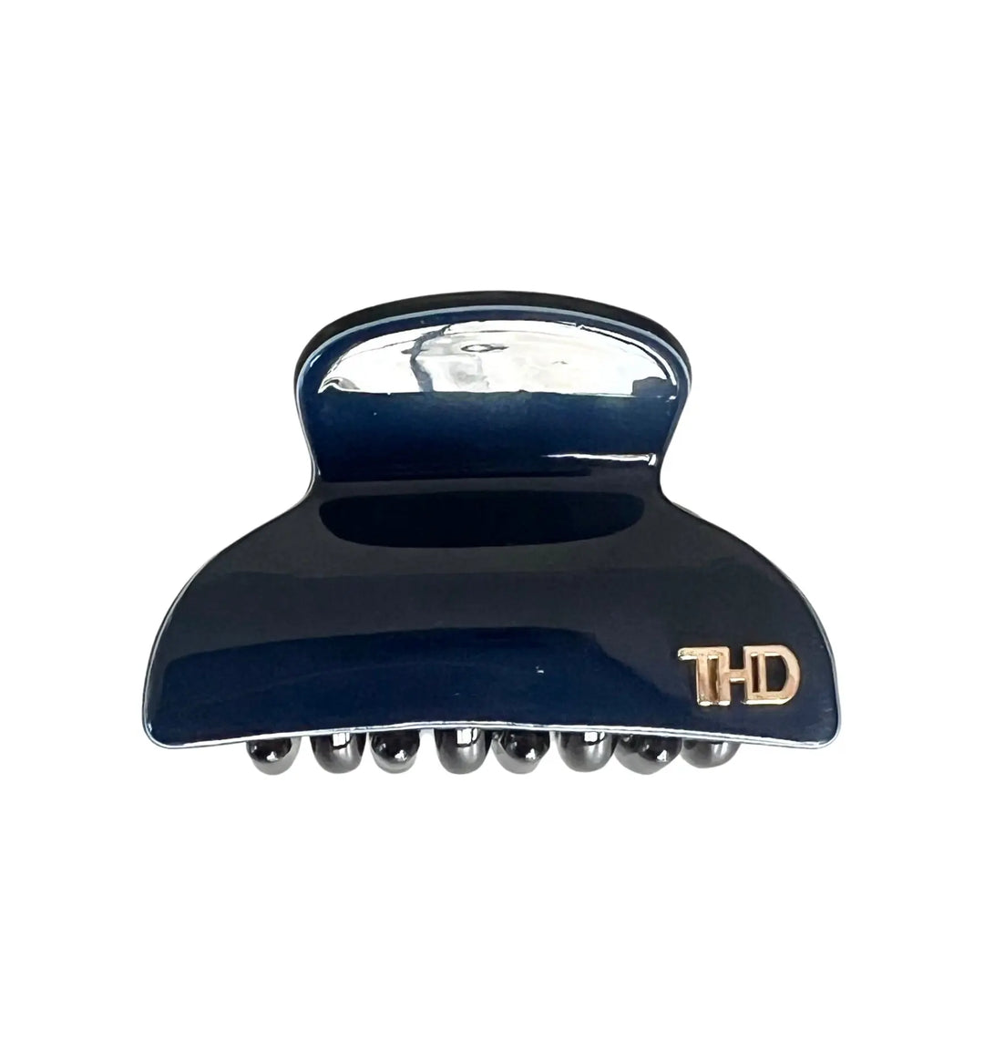 Acetate Small Hair Claw & Crystals –  Deep Blue