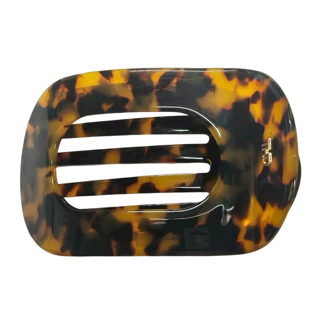 Acetate Flat Hair Claw in Gaia Tortoise