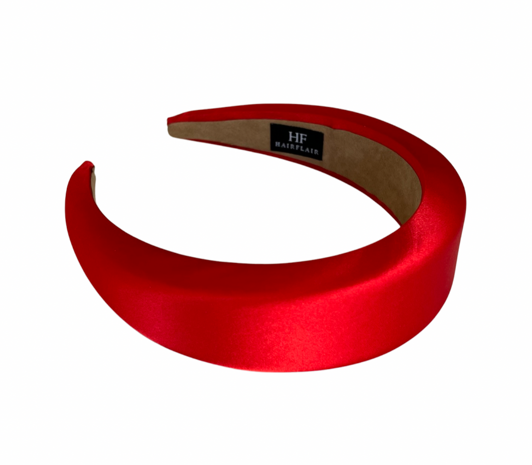 Satin Padded Headband -red