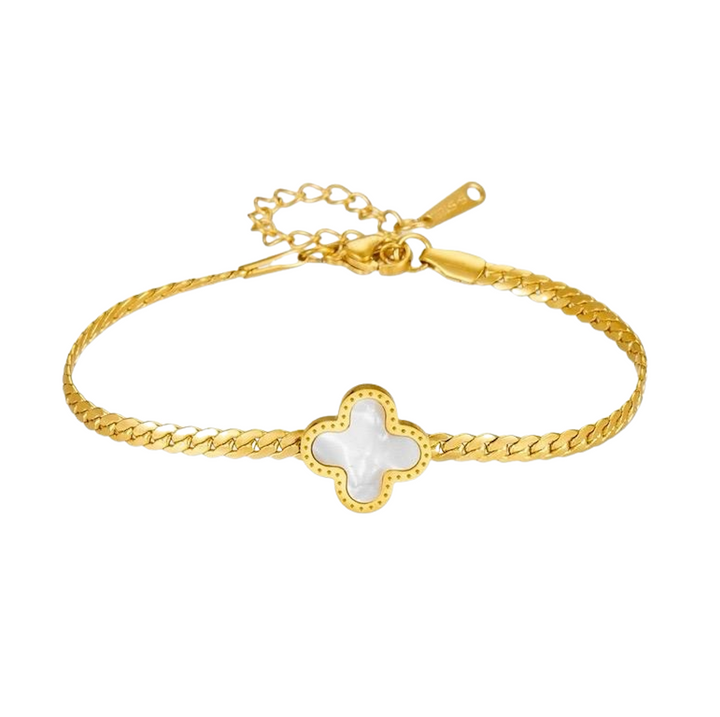 Cross Power Necklace - Gold White